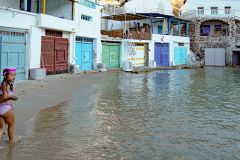 Evening swim at Fishermen's Cottages, Milos