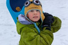 Colton with Sleigh