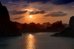Sunset on Ha Long Bay