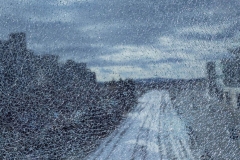 Train Tracks Viewed Through Shattered Glass