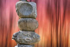 Sculpture in the Forest at Sunset