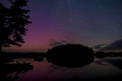 Aurora Borealis Over Lake Mississagagon