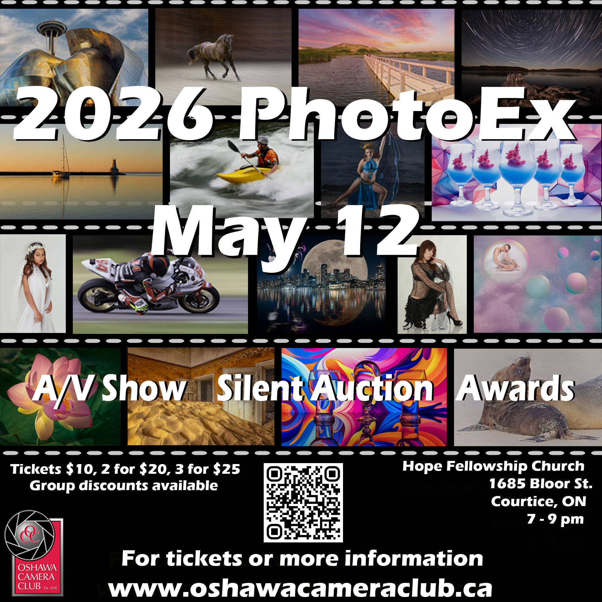 Oshawa Camera Club PhotoEx 2026 photography exhibition event poster and details