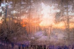 Sunset Through Frosty Window